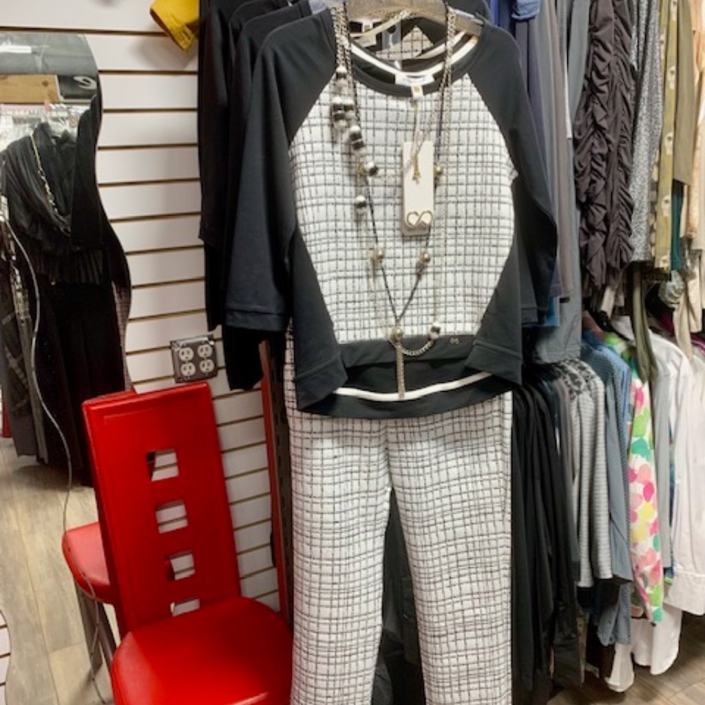 Brand New Paris Black-White Pants And Top